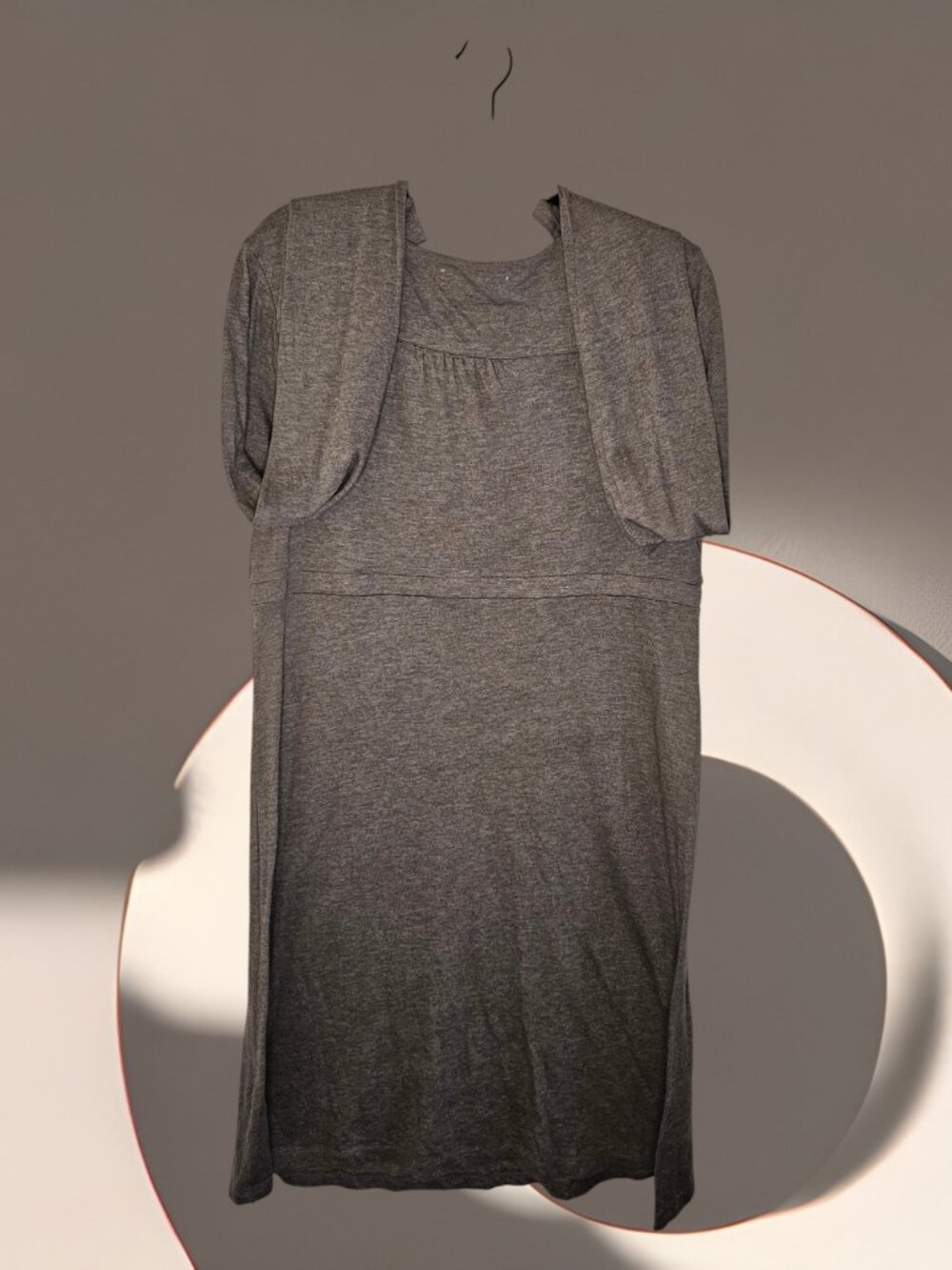A heather brown jersey fit and flare dress - Picture 2 of 2